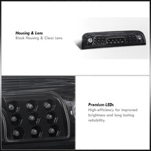 Load image into Gallery viewer, Chevrolet Silverado 1500 2014-2018 / 2500HD 3500HD 2015-2019 / GMC Sierra 1500 2014-2018 / 2500HD 3500HD 2015-2019 LED 3rd Brake Light Black Housing Clear Len