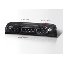 Load image into Gallery viewer, Chevrolet Silverado 1500 2014-2018 / 2500HD 3500HD 2015-2019 / GMC Sierra 1500 2014-2018 / 2500HD 3500HD 2015-2019 LED 3rd Brake Light Black Housing Clear Len
