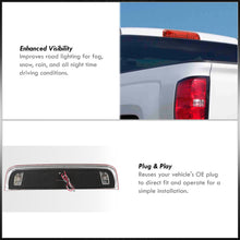 Load image into Gallery viewer, Chevrolet Silverado 1500 2014-2018 / 2500HD 3500HD 2015-2019 / GMC Sierra 1500 2014-2018 / 2500HD 3500HD 2015-2019 LED 3rd Brake Light Chrome Housing Red Len