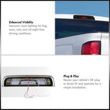 Load image into Gallery viewer, Chevrolet Silverado 1500 2014-2018 / 2500HD 3500HD 2015-2019 / GMC Sierra 1500 2014-2018 / 2500HD 3500HD 2015-2019 LED 3rd Brake Light Chrome Housing Smoke Len