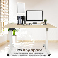 Load image into Gallery viewer, 47 x 24 Inch Height Adjustable Raising Standing Desk, Gaming Table with Smart Control for Bedroom, Gaming, Home, Office - Light Wood