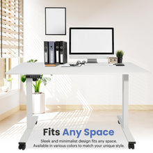 Load image into Gallery viewer, 47 x 24 Inch Height Adjustable Raising Standing Desk, Gaming Table with Smart Control for Bedroom, Gaming, Home, Office - White