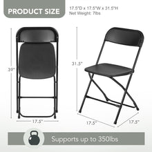 Load image into Gallery viewer, 6 Pack Plastic Folding Stackable Chairs Seat Office Home Event Wedding Party BLK