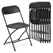 Load image into Gallery viewer, 6 Pack Plastic Folding Stackable Chairs Seat Office Home Event Wedding Party BLK