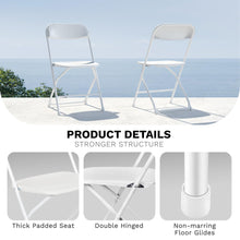 Load image into Gallery viewer, 6 Pack Plastic Folding Stackable Chairs Seat Office Home Event Wedding Party WHT