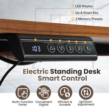Load image into Gallery viewer, 47 x 24 Inch Height Adjustable Raising Standing Desk, Gaming Table with Smart Control for Bedroom, Gaming, Home, Office - Brown