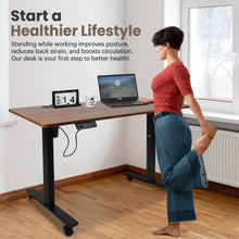 Load image into Gallery viewer, 47 x 24 Inch Height Adjustable Raising Standing Desk, Gaming Table with Smart Control for Bedroom, Gaming, Home, Office - Brown