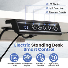 Load image into Gallery viewer, 47 x 24 Inch Height Adjustable Raising Standing Desk, Gaming Table with Smart Control for Bedroom, Gaming, Home, Office - White
