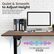 Load image into Gallery viewer, 47 x 24 Inch Height Adjustable Raising Standing Desk, Gaming Table with Smart Control for Bedroom, Gaming, Home, Office - Brown