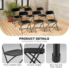 Load image into Gallery viewer, 6 Pack Plastic Folding Stackable Chairs Seat Office Home Event Wedding Party BLK