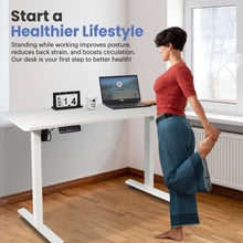 Load image into Gallery viewer, 47 x 24 Inch Height Adjustable Raising Standing Desk, Gaming Table with Smart Control for Bedroom, Gaming, Home, Office - White