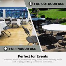 Load image into Gallery viewer, 6 Pack Plastic Folding Stackable Chairs Seat Office Home Event Wedding Party BLK