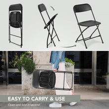 Load image into Gallery viewer, 6 Pack Plastic Folding Stackable Chairs Seat Office Home Event Wedding Party BLK