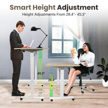 Load image into Gallery viewer, 47 x 24 Inch Height Adjustable Raising Standing Desk, Gaming Table with Smart Control for Bedroom, Gaming, Home, Office - Light Wood