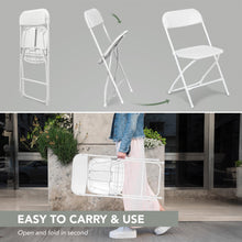 Load image into Gallery viewer, 6 Pack Plastic Folding Stackable Chairs Seat Office Home Event Wedding Party WHT