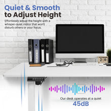 Load image into Gallery viewer, 47 x 24 Inch Height Adjustable Raising Standing Desk, Gaming Table with Smart Control for Bedroom, Gaming, Home, Office - White