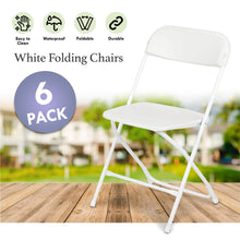 Load image into Gallery viewer, 6 Pack Plastic Folding Stackable Chairs Seat Office Home Event Wedding Party WHT