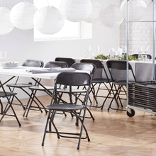 Load image into Gallery viewer, 6 Pack Plastic Folding Stackable Chairs Seat Office Home Event Wedding Party BLK