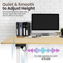 Load image into Gallery viewer, 47 x 24 Inch Height Adjustable Raising Standing Desk, Gaming Table with Smart Control for Bedroom, Gaming, Home, Office - Light Wood