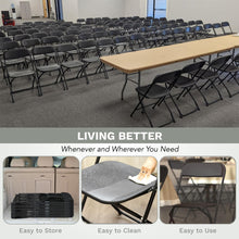 Load image into Gallery viewer, 6 Pack Plastic Folding Stackable Chairs Seat Office Home Event Wedding Party BLK