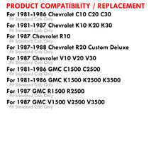 Load image into Gallery viewer, Chevrolet GMC C/K C10 C20 C30 1981-1986 / K10 K20 K30 1981-1987 / GMC K1500 K2500 K3500 1981-1985 Body Mount Bushings Kit Red (Regular Cab)