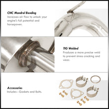 Load image into Gallery viewer, Acura Integra Hatchback GS LS RS 1990-1993 N1 Style Stainless Steel Catback Exhaust System (Piping: 2.5" / 65mm | Tip: 4.5")