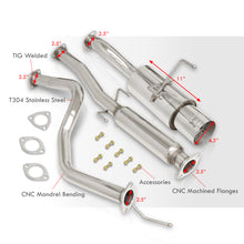 Load image into Gallery viewer, Honda Civic Hatchback 1992-1995 N1 Style Stainless Steel Catback Exhaust System (Piping: 2.5" / 65mm | Tip: 4.5")