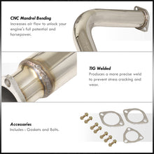 Load image into Gallery viewer, Honda Civic Hatchback 1996-2000 N1 Style Stainless Steel Catback Exhaust System (Piping: 2.5" / 65mm to 3.0" / 76mm | Tip: 4.5")