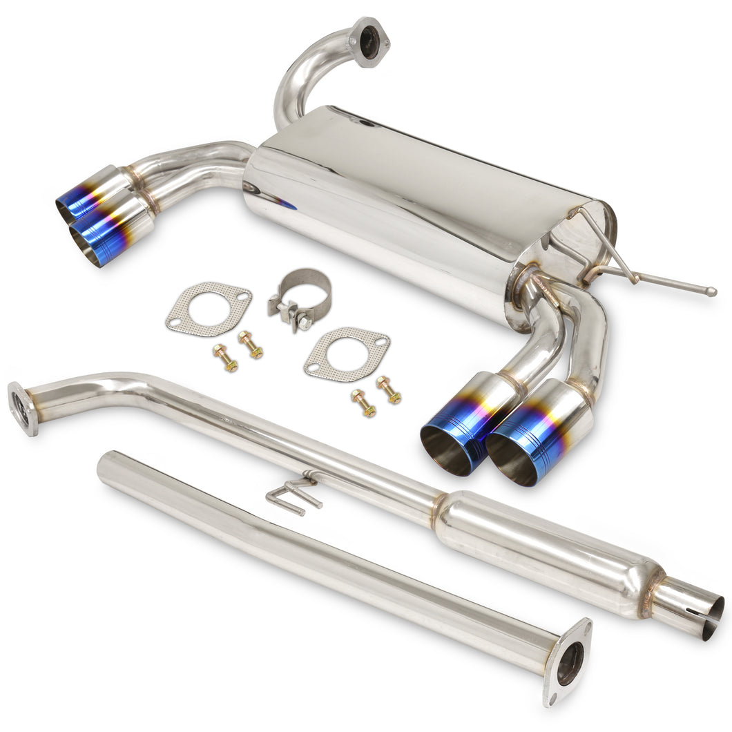 Hyundai Genesis Coupe 2.0L Turbo 2010-2014 Quad Tip Stainless Steel Catback Exhaust System Burnt Tip (Piping: 2.5