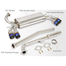 Load image into Gallery viewer, Hyundai Genesis Coupe 2.0L Turbo 2010-2014 Quad Tip Stainless Steel Catback Exhaust System Burnt Tip (Piping: 2.5" / 65mm | Tip: 3.5")