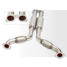 Load image into Gallery viewer, Infiniti G35 Coupe 2003-2007 / Nissan 350Z 2003-2009 Hi-Power Style Oval Dual Tip Stainless Steel Catback Exhaust System Burnt Tip (Piping: 2.25&quot; / 58mm | Tip: 4.0&quot;)
