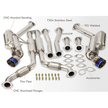 Load image into Gallery viewer, Infiniti G35 Coupe 2003-2007 / Nissan 350Z 2003-2009 Hi-Power Style Oval Dual Tip Stainless Steel Catback Exhaust System Burnt Tip (Piping: 2.25" / 58mm | Tip: 4.0")