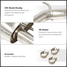 Load image into Gallery viewer, Lexus CT200H 2011-2017 Dual Stainless Steel Catback Exhaust System (Piping: 2.0" / 50mm | Tip: 4.0")