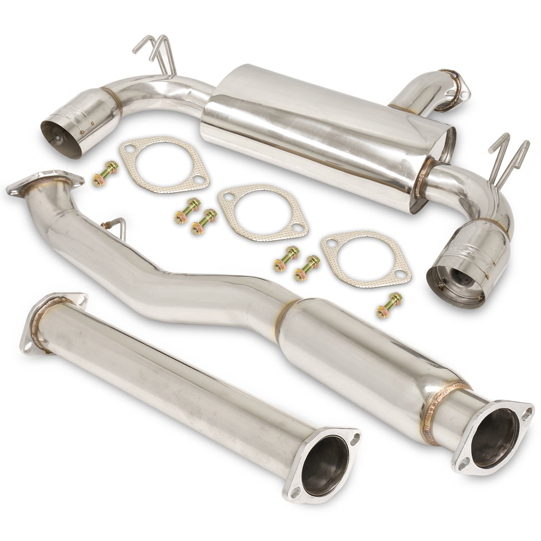 Mitsubishi Lancer Evo X 2008-2015 Dual Tip Stainless Steel Catback Exhaust System (Piping: 3.0