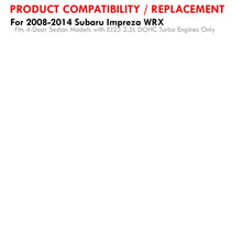 Load image into Gallery viewer, Subaru Impreza WRX Sedan 2008-2014 Stainless Steel Catback Exhaust System (Piping: 2.5" / 65mm | Tip: 4.0")