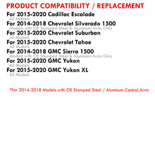 Load image into Gallery viewer, Chevrolet Silverado 1500 2014-2018 / GMC Sierra 1500 2014-2018 2-4" Lift Front Upper Tubular Control Arms Silver (Models with Stamped Steel & Aluminum Arms Only)