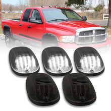 Load image into Gallery viewer, Dodge Ram 1500 2500 3500 2003-2018 / 4500 5500 2011-2018 5 Piece Front White LED Cab Roof Clearance Lights Smoke Len (Models With Factory Roof Lights)
