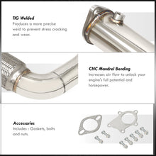 Load image into Gallery viewer, Acura Integra 1990-2001 / Honda Civic 1988-2000 / CRX 1988-1991 / Del Sol 1993-1997 2.5" D/B-Series Turbo Downpipe (Driver Side Exit & Keeps AC)