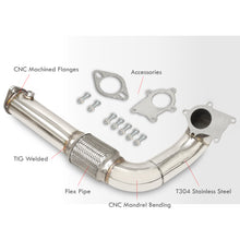 Load image into Gallery viewer, Acura Integra 1990-2001 / Honda Civic 1988-2000 / CRX 1988-1991 / Del Sol 1993-1997 2.5" D/B-Series Turbo Downpipe (Driver Side Exit & Keeps AC)