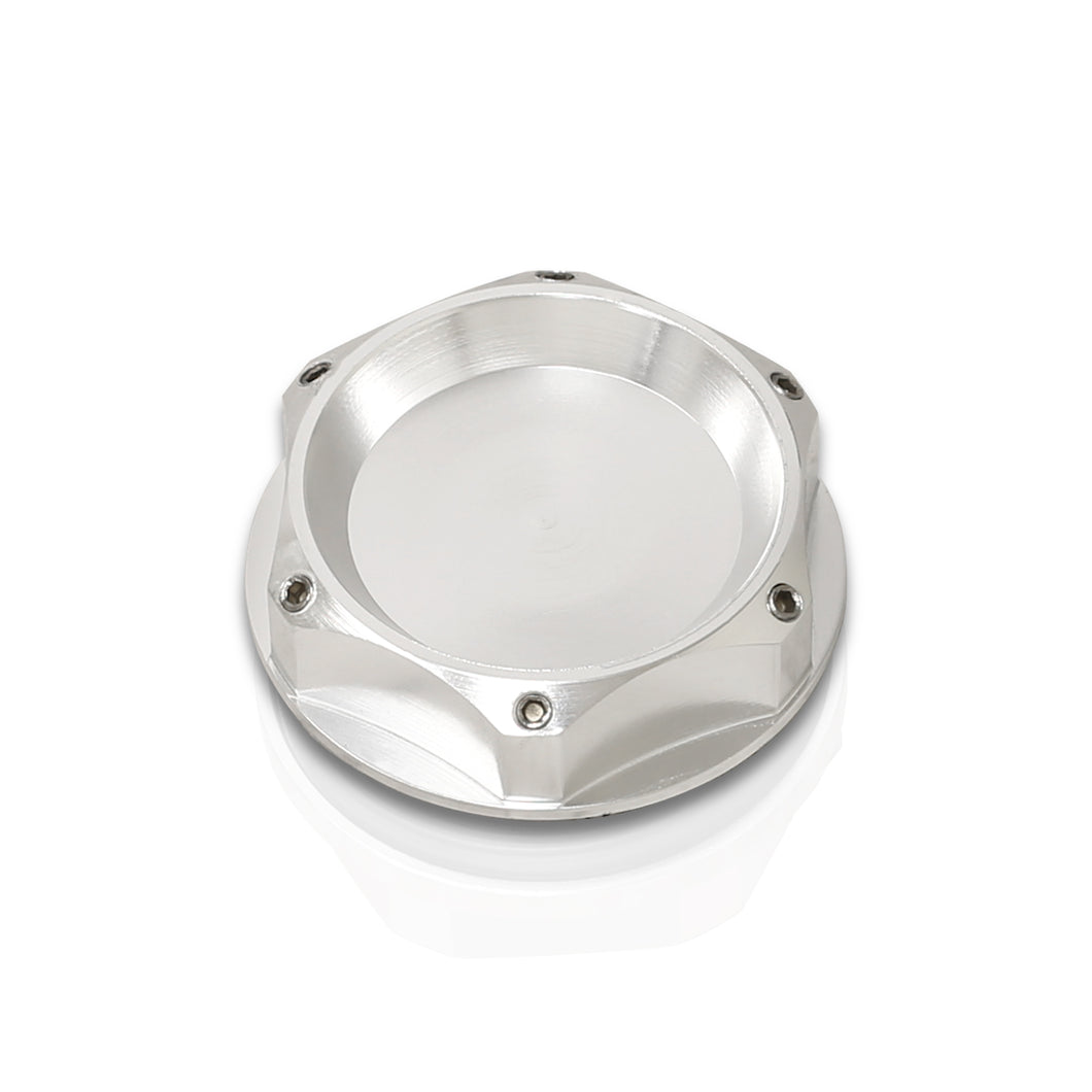 Mitsubishi Aluminum Round Circle Hole Style Oil Cap Silver