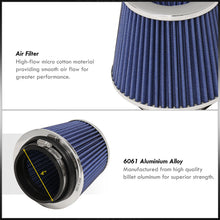 Load image into Gallery viewer, Universal 3.875" Air Filter Chrome Top / Blue Body / Chrome Bottom
