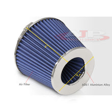 Load image into Gallery viewer, Universal 3.875" Air Filter Chrome Top / Blue Body / Chrome Bottom