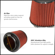 Load image into Gallery viewer, Universal 3.875" Air Filter Carbon Top / Red Body / Carbon Bottom