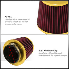 Load image into Gallery viewer, Universal 3.875" Air Filter Gold Top / Red Body / Gold Bottom