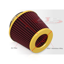 Load image into Gallery viewer, Universal 3.875" Air Filter Gold Top / Red Body / Gold Bottom
