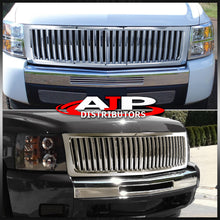 Load image into Gallery viewer, Chevy Silverado 07-2013 Vertical Style Front Grille Chrome