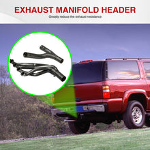 Load image into Gallery viewer, Chevrolet Silverado 1500 1999-2006 / Avalanche 1500 2002-2005 / Suburban 1500 2000-2004 / Tahoe 2000-2004 / GMC Sierra 1999-2006 / Yukon 2001-2004 / Yukon XL 2001-2004 Stainless Steel Long Tube Exhaust Header Black + Y-Pipe ( EPA - Removes OEM Cat )