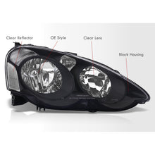 Load image into Gallery viewer, Acura RSX 2002-2004 Factory Style Headlights Black Housing Clear Len Amber & Clear Reflector