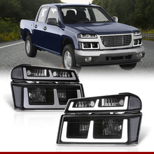 Load image into Gallery viewer, Chevrolet Colorado 2004-2012 LED DRL Bar Factory Style Headlights + Bumpers Black Housing Clear Len Clear Reflector