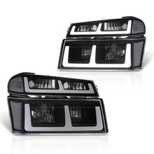 Load image into Gallery viewer, Chevrolet Colorado 2004-2012 LED DRL Bar Factory Style Headlights + Bumpers Black Housing Clear Len Clear Reflector